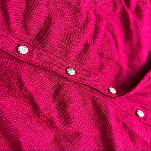 White House Black Market Crimson Hot Bright Pinkish Red Cardigan Medium - Picture 4 of 8